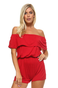 Women's Off the Shoulder Elastic Romper