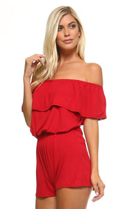 Women's Off the Shoulder Elastic Romper