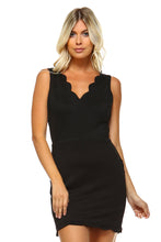 Women's Open Back Scallop Trimmed Dress
