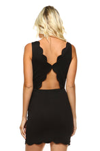 Women's Open Back Scallop Trimmed Dress