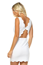 Women's Open Back Scallop Trimmed Dress
