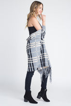 Women's Plaid Off Shoulder Fringe Cardigan