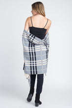 Women's Plaid Off Shoulder Fringe Cardigan