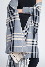 Women's Plaid Off Shoulder Fringe Cardigan