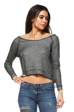 Women's Round Neck Crop Sweater