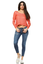 Women's Round Neck Crop Sweater