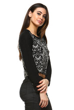 Women's Floral Print Crop Sweater