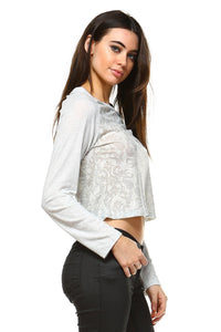 Women's Floral Print Crop Sweater