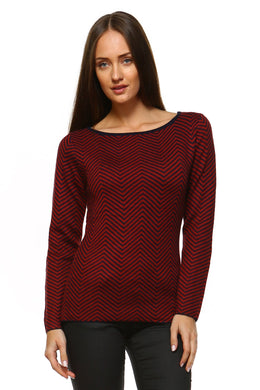 Women's Wide Neck Stripe Sweater