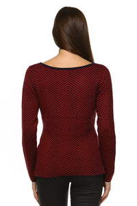 Women's Wide Neck Stripe Sweater