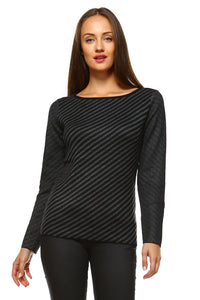 Women's Wide Neck Stripe Sweater