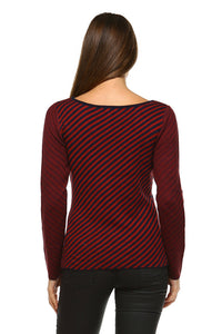 Women's Wide Neck Stripe Sweater