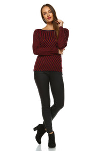 Women's Wide Neck Stripe Sweater