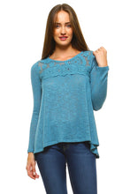 Women's Long Sleeve Crochet Knit Top