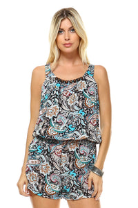 Women's Printed Back Tie Romper