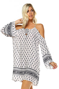 Women's Cut Out Shoulder Boho Dress