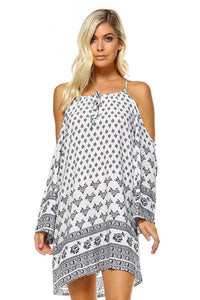 Women's Cut Out Shoulder Boho Dress