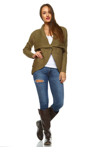 Women's Textured Open Front Cardigan