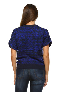 Women's Loose Knit Short Sleeve Top