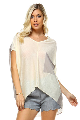 Women's V-Neck Hi-Low Oversize Top