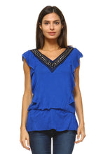 Women's V-Neck Stud Detail Top