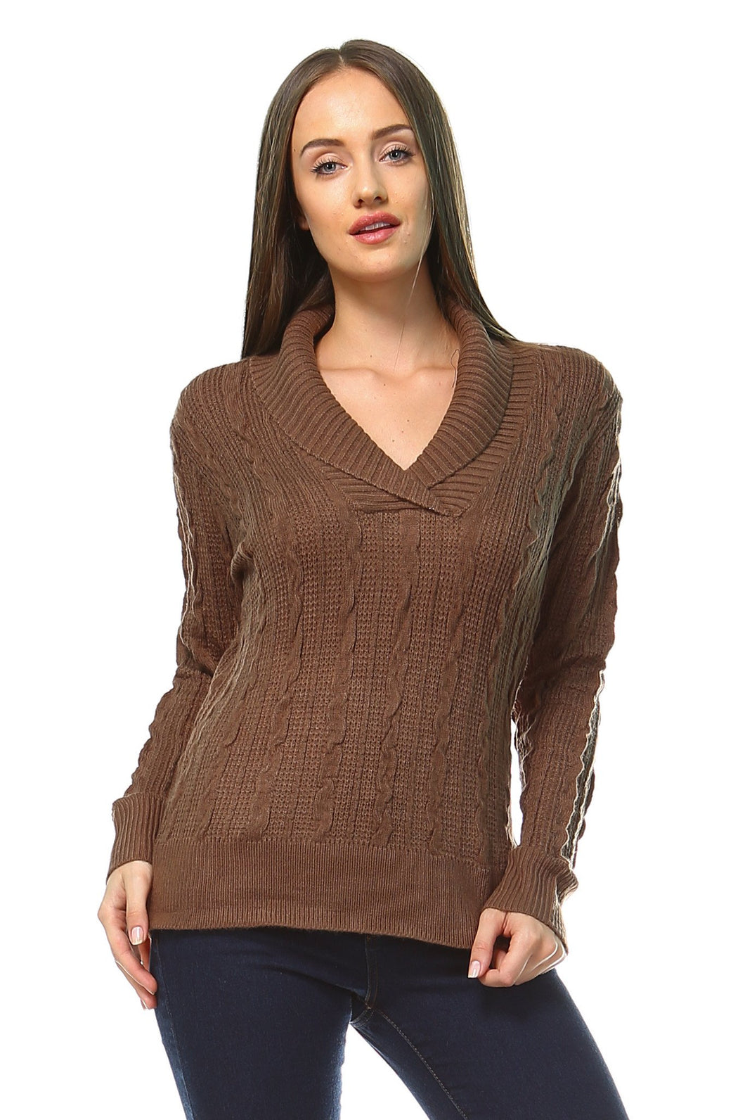 Women's Knitted V-Neck Sweater