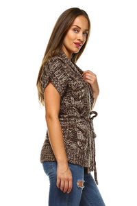 Women's Short Sleeve Front Tie Cardigan