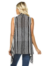 Women's Stripe Hi-Low Sleeveless Cardigan