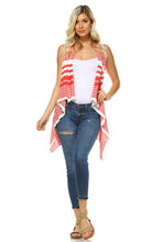 Women's Stripe Hi-Low Sleeveless Cardigan