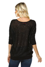 Women's Open Knit Sequin Top