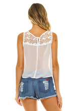 Women's Crop Sheer Lace Tank Top