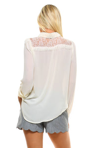 Women's Lace Button Down Blouse