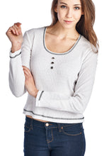Urban Love Button Detail Long Sleeve Top