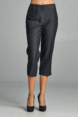 Women's Slim Denim Style Crop Pant