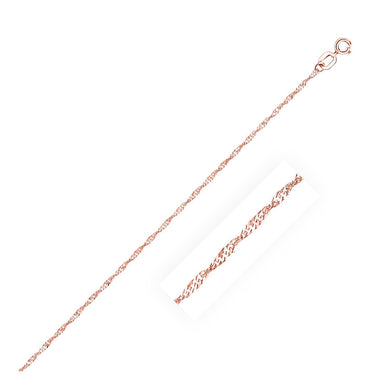 14k Rose Gold Singapore Chain 1.0mm