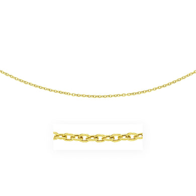 3.5mm 14k Yellow Gold Pendant Chain with Textured Links