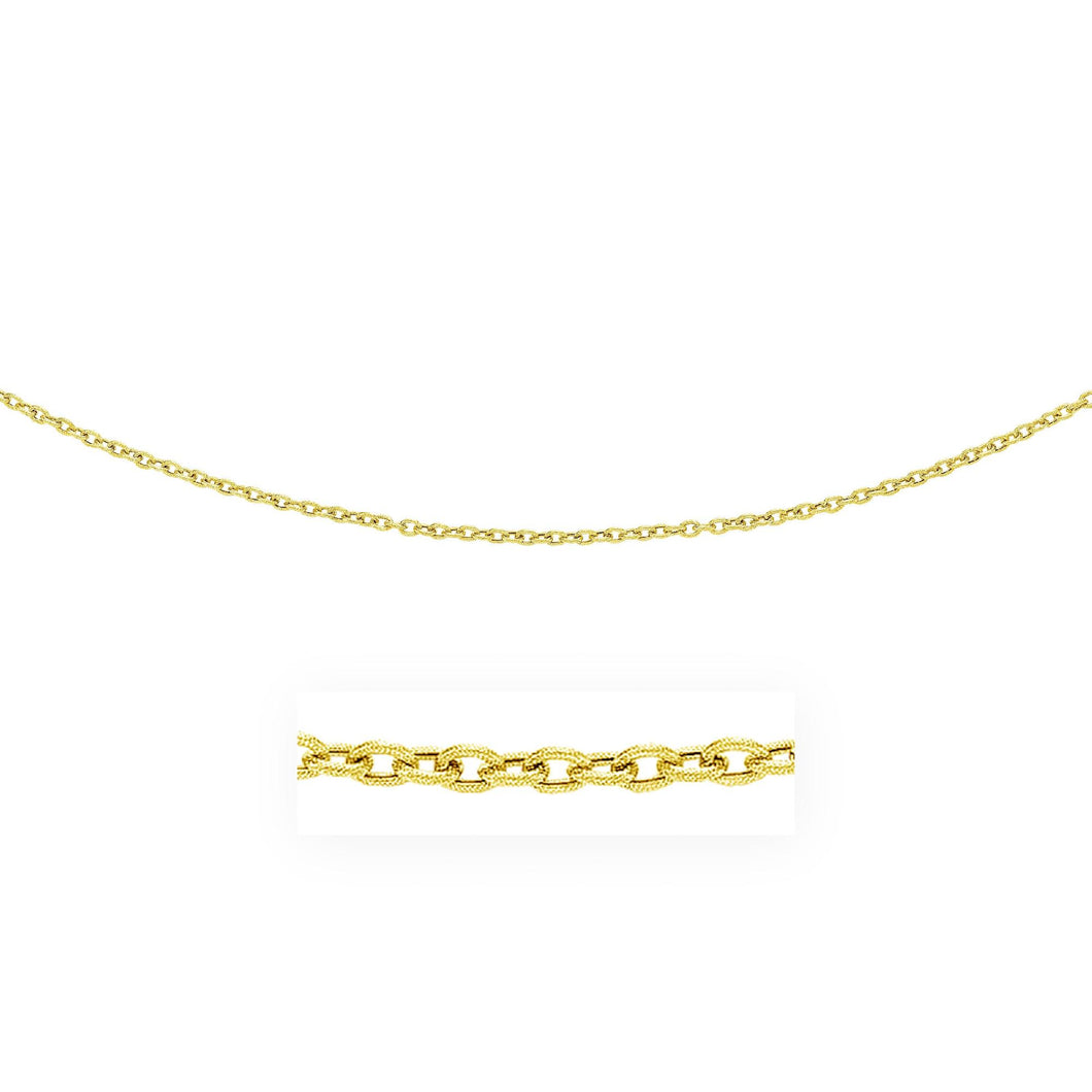 3.5mm 14k Yellow Gold Pendant Chain with Textured Links