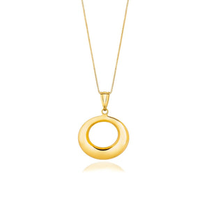 14k Yellow Gold Open Circle Drop Pendant