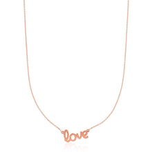 14k Rose Gold Script LOVE Necklace