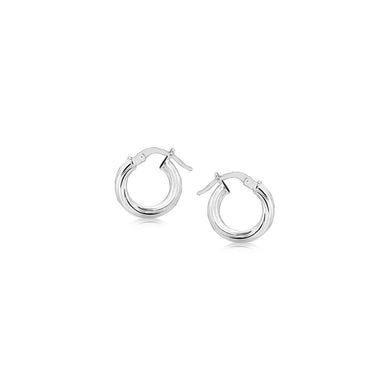 Sterling Silver Twist Style Small Size Hoop Earrings