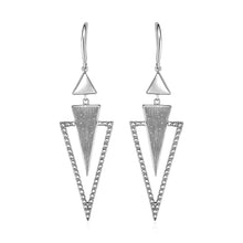 Textured Graduated Triangle Earrings in Sterling Silver