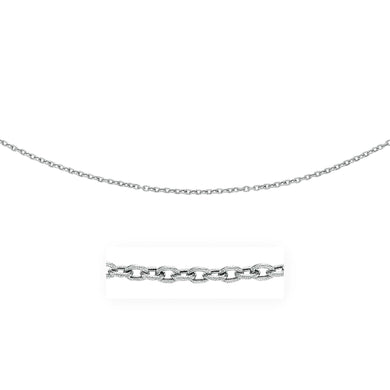 3.5mm 14k White Gold Pendant Chain with Textured Links