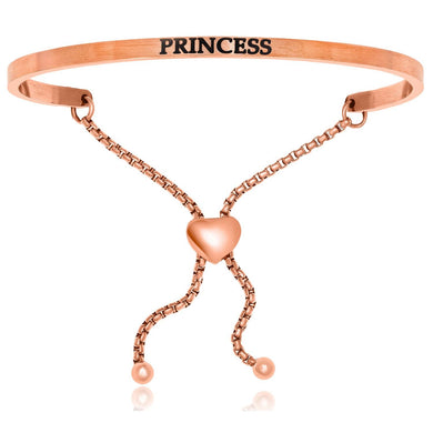 Pink Stainless Steel Princess Adjustable Bracelet