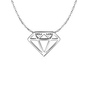 Diamond Symbol Pendant in 14k White Gold