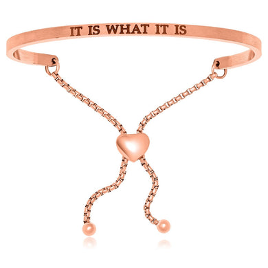 Pink Stainless Steel It Is What It Is Adjustable Bracelet