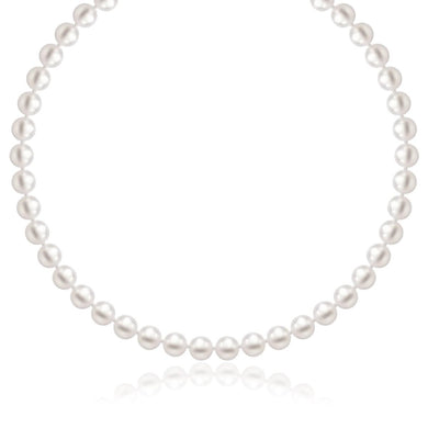 14k Yellow Gold Necklace with White Freshwater Cultured Pearls (6.0mm to 6.5mm)