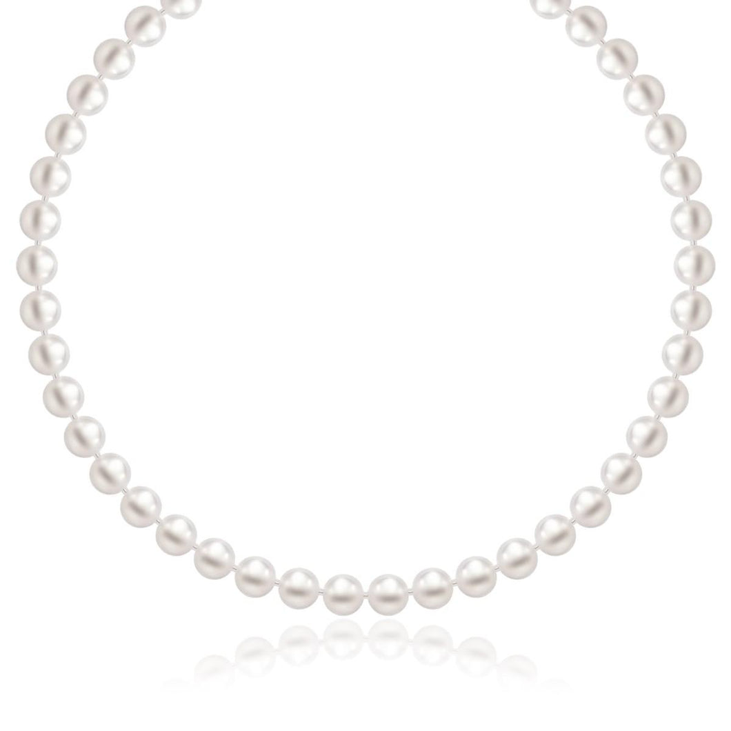 14k Yellow Gold Necklace with White Freshwater Cultured Pearls (6.0mm to 6.5mm)