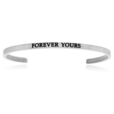 Stainless Steel Forever Yours Cuff Bracelet