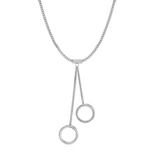 Necklace with Two Ring and Chain Pendants in Sterling Silver