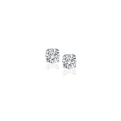 14k White Gold Diamond Four Prong Stud Earrings (1-4 cttw)